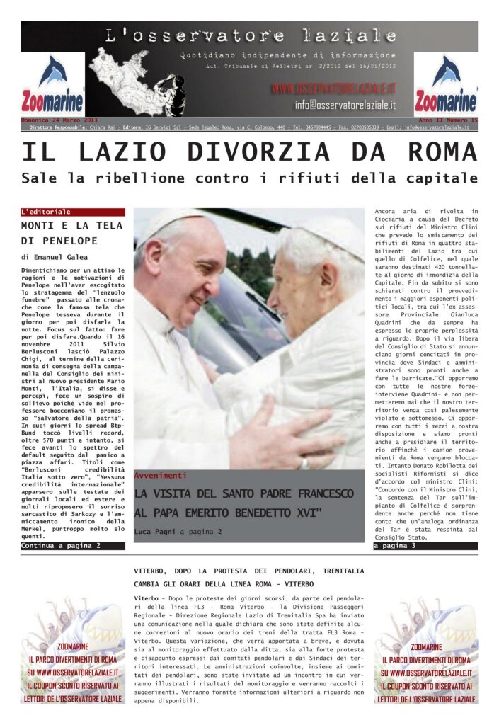 L'osservatore d'Italia edizione del 24 Marzo 2013